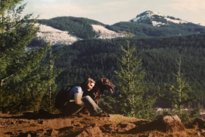 Nicole Miller and dog in Oregon